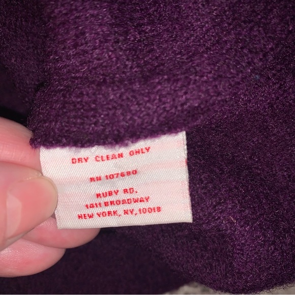 Ruby Rd. Purple Pea Coat with Relaxed Fit and High Collar - Picture 4 of 5